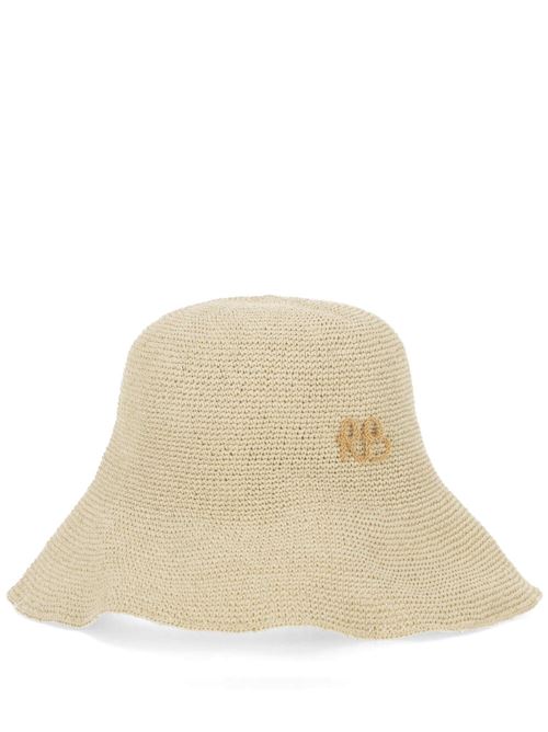 Cappello in rafia intrecciata in paglia beige Ruslan Baginskiy | BCTSTRMRBSTRNATURAL STRAW